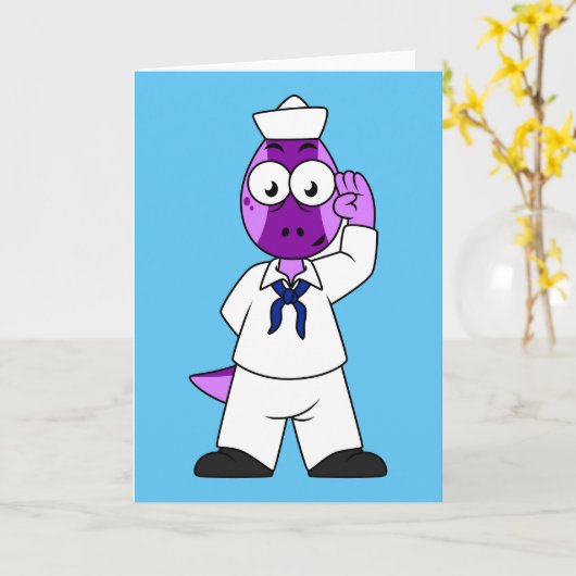 Een Pachycephalosaurus dinosaurus zeeman. Kaart (Gele Bloem)