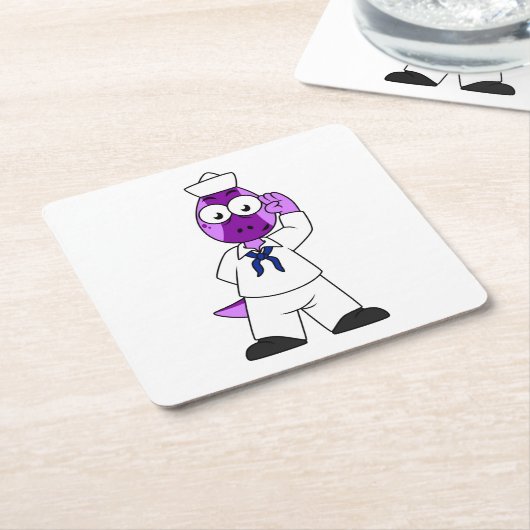 Een Pachycephalosaurus dinosaurus zeeman. Kartonnen Onderzetters (Schuin)