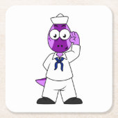 Een Pachycephalosaurus dinosaurus zeeman. Kartonnen Onderzetters (Voorkant)