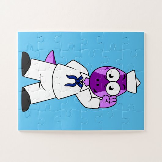 Een Pachycephalosaurus dinosaurus zeeman. Legpuzzel (Horizontaal)