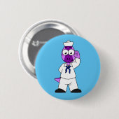 Een Pachycephalosaurus dinosaurus zeeman. Ronde Button 5,7 Cm (Voorkant /achterkant)