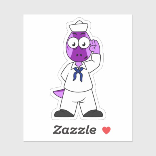 Een Pachycephalosaurus dinosaurus zeeman. Sticker (Vel)