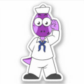 Een Pachycephalosaurus dinosaurus zeeman. Sticker (Voorkant)