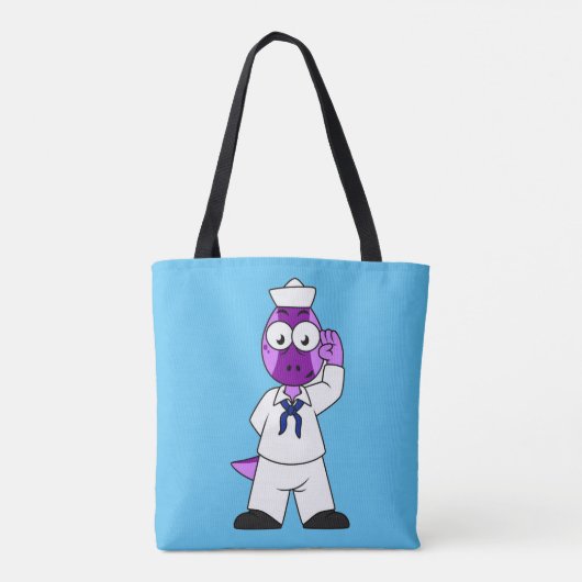 Een Pachycephalosaurus dinosaurus zeeman. Tote Bag (Achterkant)