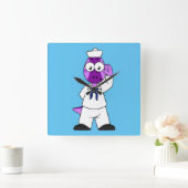 Een Pachycephalosaurus dinosaurus zeeman. Vierkante Klok (Huis)