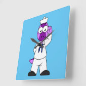 Een Pachycephalosaurus dinosaurus zeeman. Vierkante Klok (Hoek)