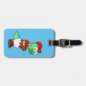 Een Pachycephalosaurus honkbalwerper. Bagagelabel (Voorkant horizontaal)