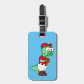 Een Pachycephalosaurus honkbalwerper. Bagagelabel (Voorkant verticaal)