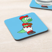 Een Pachycephalosaurus honkbalwerper. Bier Onderzetter (Linkerzijde)