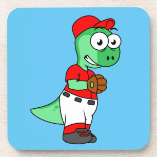 Een Pachycephalosaurus honkbalwerper. Bier Onderzetter