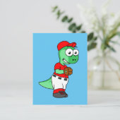 Een Pachycephalosaurus honkbalwerper. Briefkaart (Staand voorkant)