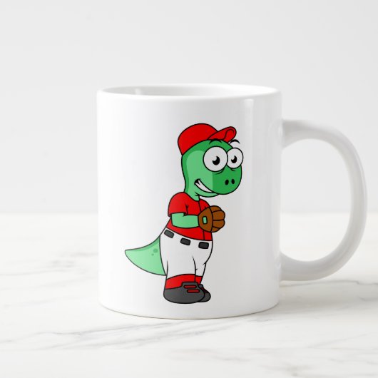 Een Pachycephalosaurus honkbalwerper. Grote Koffiekop (Rechts)