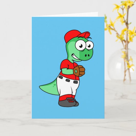 Een Pachycephalosaurus honkbalwerper. Kaart (Gele Bloem)