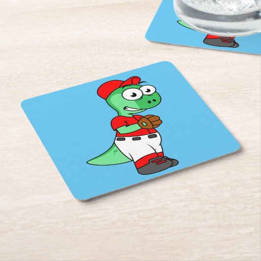 Een Pachycephalosaurus honkbalwerper. Kartonnen Onderzetters (Schuin)