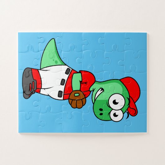 Een Pachycephalosaurus honkbalwerper. Legpuzzel (Horizontaal)