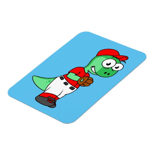 Een Pachycephalosaurus honkbalwerper. Magneet (Linkerzijde)