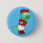 Een Pachycephalosaurus honkbalwerper. Ronde Button 5,7 Cm (Voorkant)