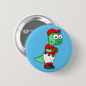 Een Pachycephalosaurus honkbalwerper. Ronde Button 5,7 Cm (Voorkant /achterkant)