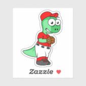 Een Pachycephalosaurus honkbalwerper. Sticker (Vel)