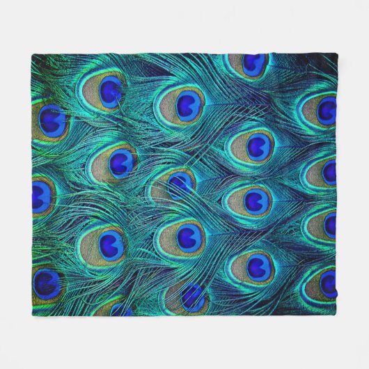 Een pacocks mooi open veren fleece deken (Voorkant (Horizontaal))