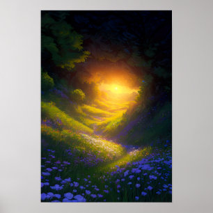 Een pad door het bos poster