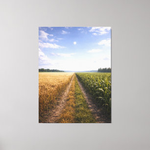 Eén pad vooruit – Minimalistisch symbolisch landsc Canvas Afdruk