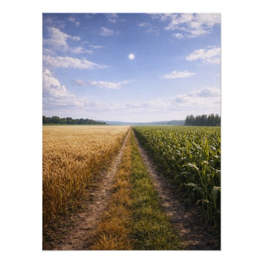 Eén pad vooruit – Minimalistisch symbolisch landsc Perfect Poster (Voorkant)