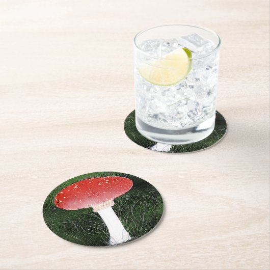 Een paddenstoel schimmel ronde kartonnen onderzetter (Insitu)