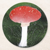 Een paddenstoel schimmel ronde kartonnen onderzetter (Voorkant)