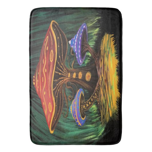 Een paddenstoelwereld badmat (Voorkant Verticaal)