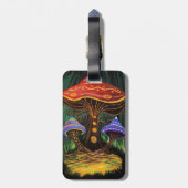 Een paddenstoelwereld bagagelabel (Achterkant verticaal)