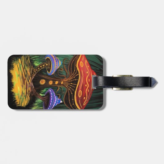 Een paddenstoelwereld bagagelabel (Achterkant horizontaal)