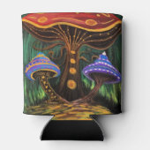 Een paddenstoelwereld blikjeskoeler (Achterkant)