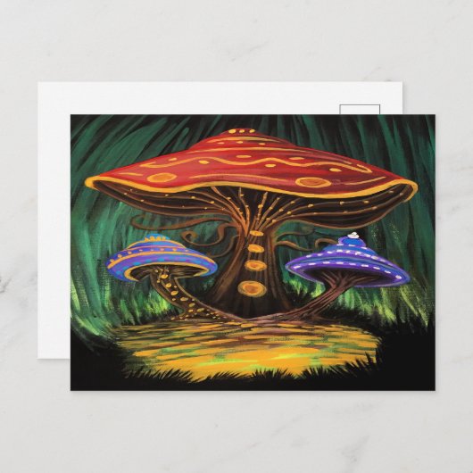 Een paddenstoelwereld briefkaart (Voorkant / Achterkant)