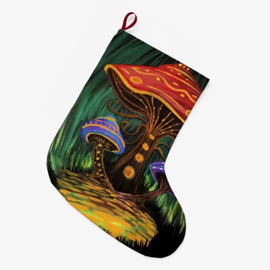 Een paddenstoelwereld grote kerstsok (Voorkant (Hangend))