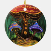 Een paddenstoelwereld keramisch ornament (Achterkant)