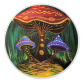 Een paddenstoelwereld keramische knop (Voorkant)