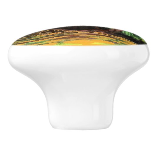 Een paddenstoelwereld keramische knop (Zijkant)