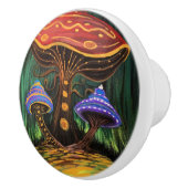 Een paddenstoelwereld keramische knop (Rechts)