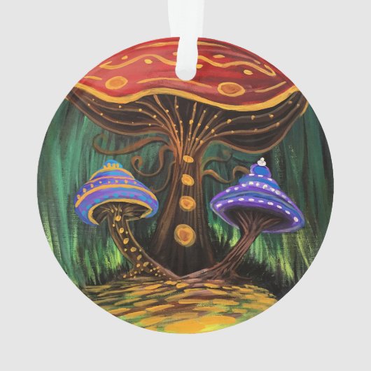 Een paddenstoelwereld ornament (achterkant)