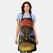 Een paddenstoelwereld schort (Gedragen)