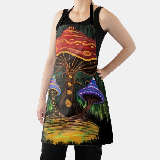 Een paddenstoelwereld schort (Insitu)