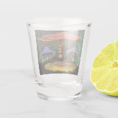 Een paddenstoelwereld shot glas (Achterkant)