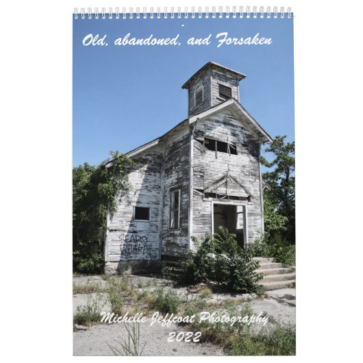 Één pagina 12 maandkalender, oude & verlaten dinge kalender (Hoes)