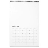 Eén pagina middelgrote agenda, rood kalender (Mar 2026)