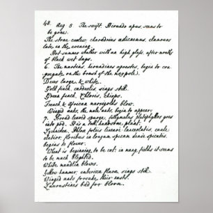 Een pagina uit de agenda van Rev. James Woodforde Poster