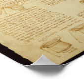 Een pagina van de Codex Leicester, 1508-12 Poster (Hoek)