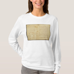 Een pagina van de Codex Leicester, 1508-12 T-shirt