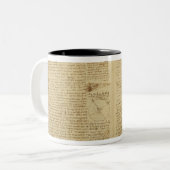 Een pagina van de Codex Leicester, 1508-12 Tweekleurige Koffiemok (Voorkant links)