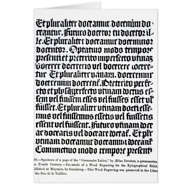 Een pagina van de "Grammaire Latine" (Voorkant)